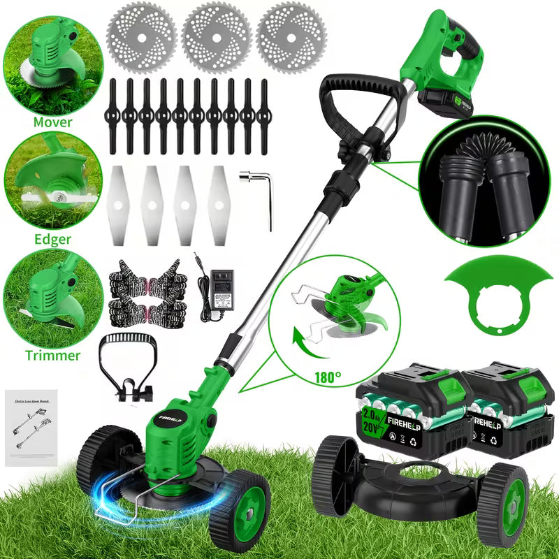 ZORVOMART™ 21V Cordless Electric Weed Wacker | 3-in-1 Lawn Trimmer, Edger & Garden Cutter with 3 Blades