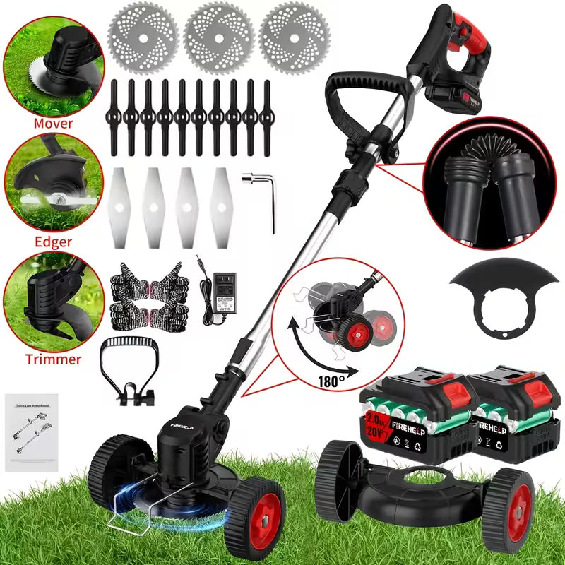 ZORVOMART™ 21V Cordless Electric Weed Wacker | 3-in-1 Lawn Trimmer, Edger & Garden Cutter with 3 Blades