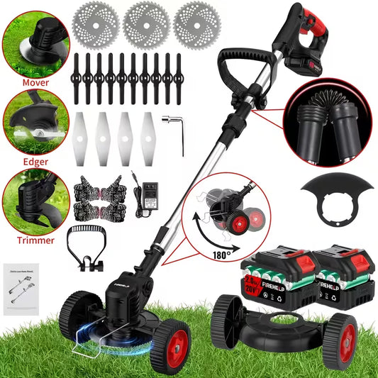 ZORVOMART™ 21V Cordless Electric Weed Wacker | 3-in-1 Lawn Trimmer, Edger & Garden Cutter with 3 Blades