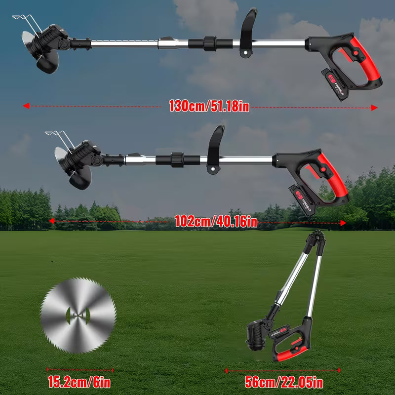 ZORVOMART™ 21V Cordless Electric Weed Wacker | 3-in-1 Lawn Trimmer, Edger & Garden Cutter with 3 Blades