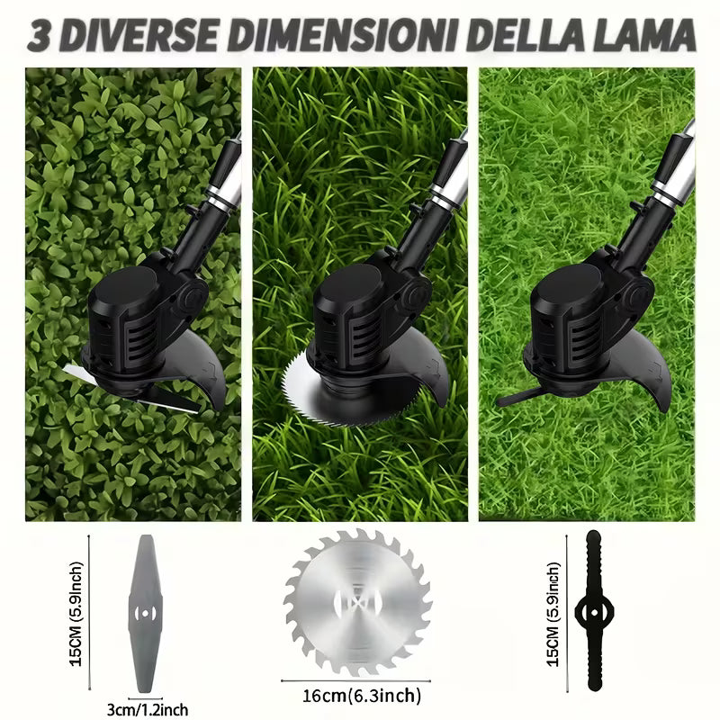 ZORVOMART™ 21V Cordless Electric Weed Wacker | 3-in-1 Lawn Trimmer, Edger & Garden Cutter with 3 Blades