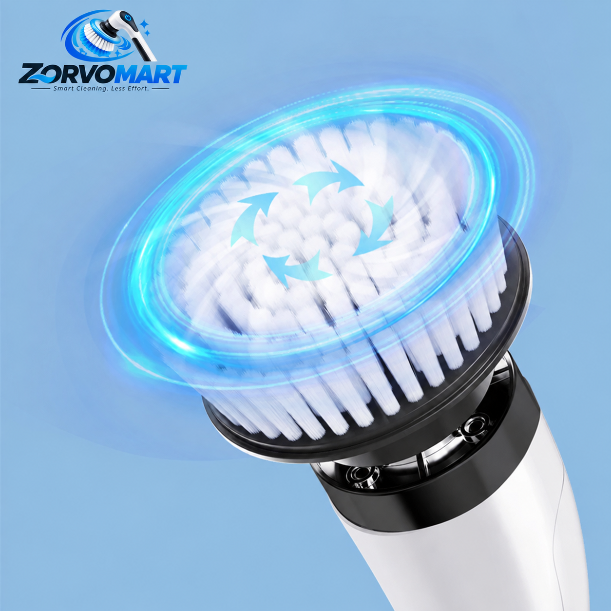ZORVOMART™ 8-in-1 Electric Spin Scrubber Brush Set | Cordless Rechargeable Cleaning Brush with Extension Handle for Bathroom, Kitchen, Tile, Tub & Car