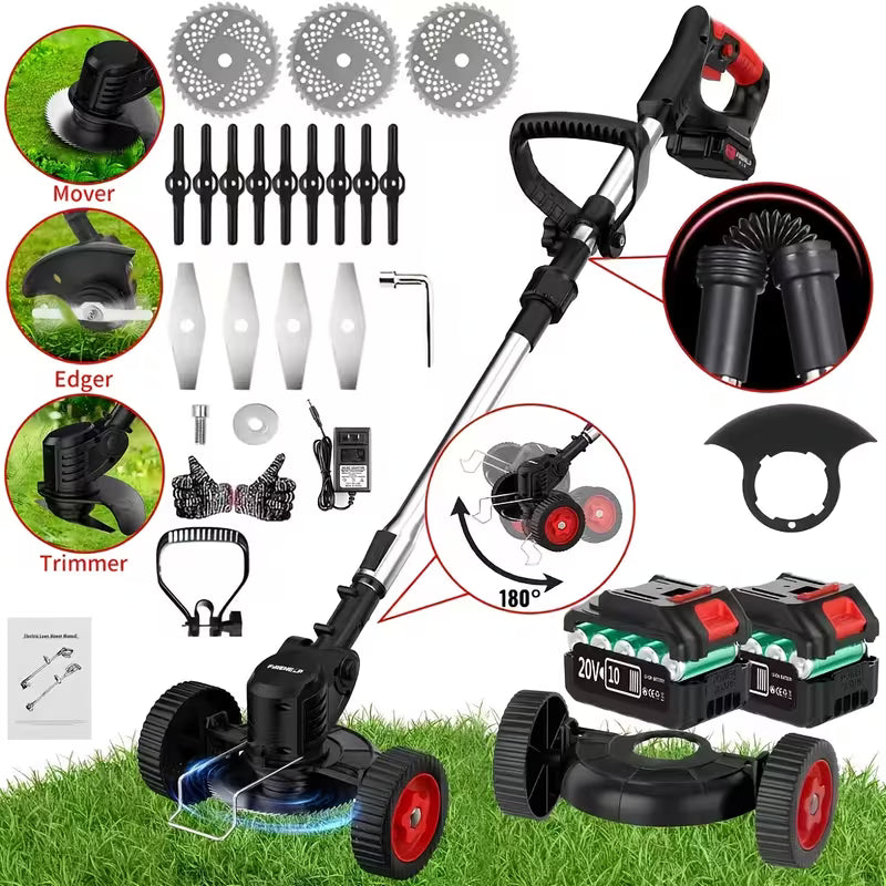 ZORVOMART™ 21V Cordless Electric Weed Wacker | 3-in-1 Lawn Trimmer, Edger & Garden Cutter with 3 Blades