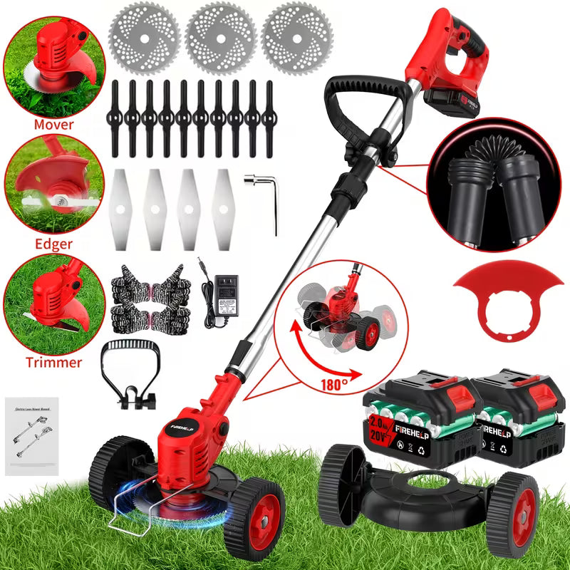 ZORVOMART™ 21V Cordless Electric Weed Wacker | 3-in-1 Lawn Trimmer, Edger & Garden Cutter with 3 Blades