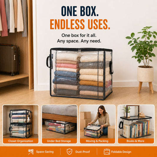 🔥Limited TimePromotion 49% OFF 📦Large Heavy-Duty Thick Plastic Clear Storage Bag for Clothes, Moving & Storage