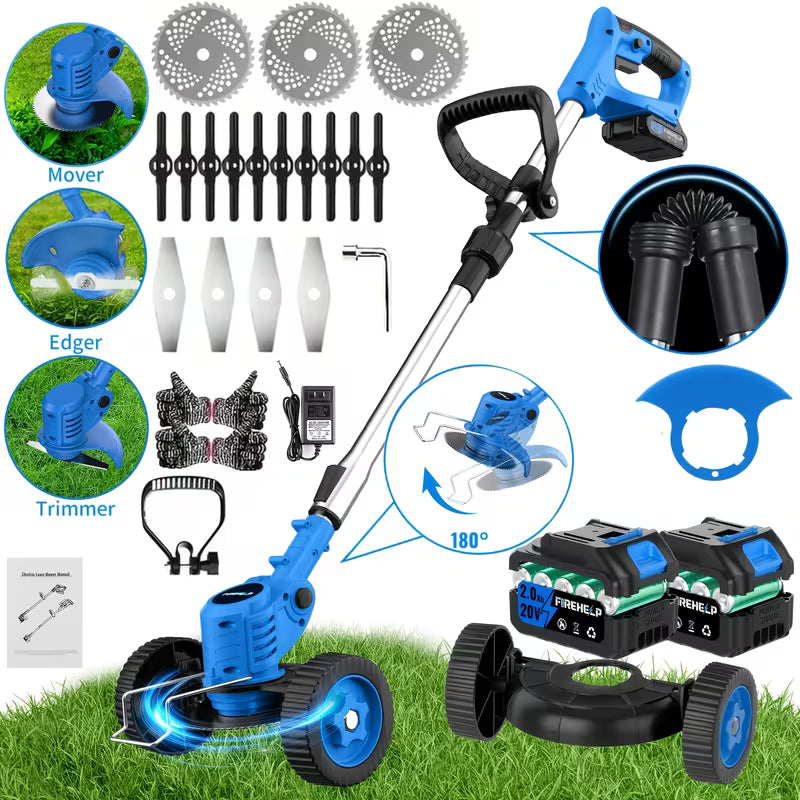 ZORVOMART™ 21V Cordless Electric Weed Wacker | 3-in-1 Lawn Trimmer, Edger & Garden Cutter with 3 Blades