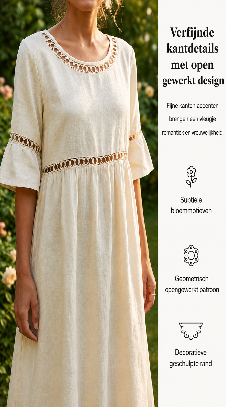 Elegante Buikcamouflerende Midi Jurk